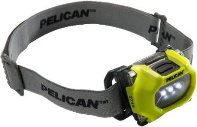 Pelican 2745Z0 Lanterna LED para Cabeça, comprimento 57mm, peso com baterias 94g, tempo de bateria mínimo 20hrs e máximo 40hrs, distância do facho de luz mínima 25m e máxima 35m, produto importado