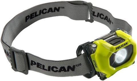 Pelican 2755 Z0 Lanterna HeadsUp LED, para uso em capacete ou cabeça, ATEX Zona 0, 3 baterias AAA, funções alto/baixo/pisca, corpo termoplastico, cinta elástica, hands-free, IP54, Grupo IIC, T4, certificada para área de segurança, NCM 85131000, produto importado, catalogo data sheet