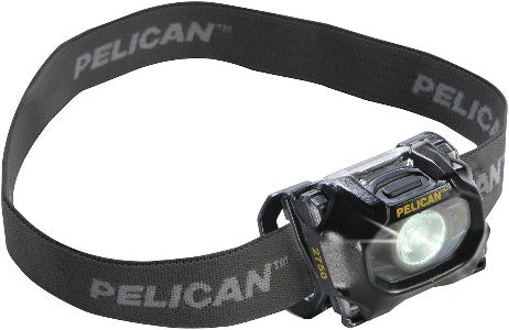 Pelican 2750 Lanterna LED para Cabeça, comprimento 57mm, peso com baterias 96g, tempo de bateria mínimo 2hrs 30m e máximo 11hrs, distância do facho de luz mínima 48m e máxima 90m, produto importado