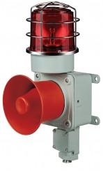 Q-Lightec SED-WS-220-P Sinalizador de Advertência, montagem portátil, tipo combinado luminoso e sonoro, corpo em alumínio, globo em policarbonato na cor vermelha, com lâmpada de LED, proteção IP66, NBR IEC 60529, SEDLP, produto importado, ficha tecnica catalogo data sheet